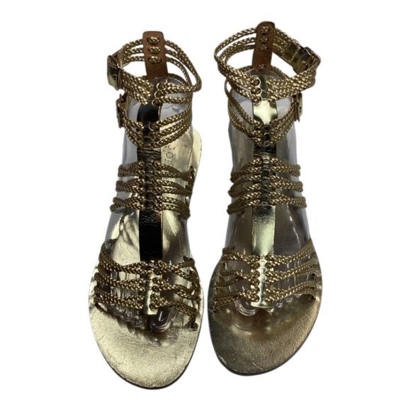 J crew Gold Gladiator Sandal Women's‎ Size 9.5 - Picture 1 of 14